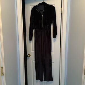 Fabletics Blue Velour Jumpsuit